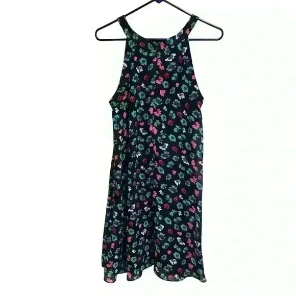 Betsey Johnson Trapeze Floral Print Flowy Midi Dress Sleeveless Swing Halter - Picture 3 of 9